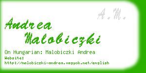 andrea malobiczki business card